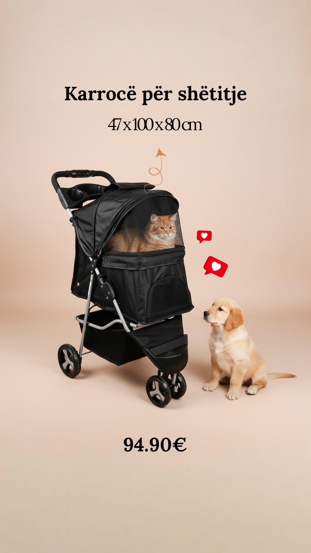 Story for a dog and cat stroller, €94.90