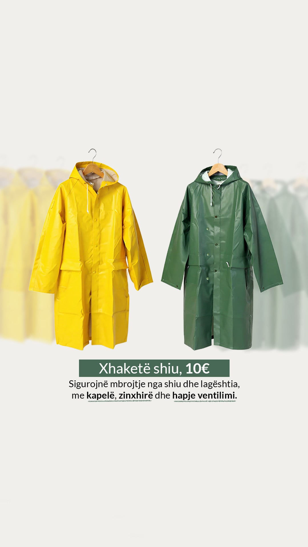 Story for dog raincoats, €10