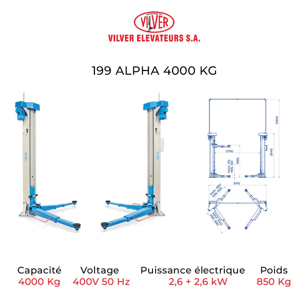 Post for the 199 Alpha 4000 kg lift