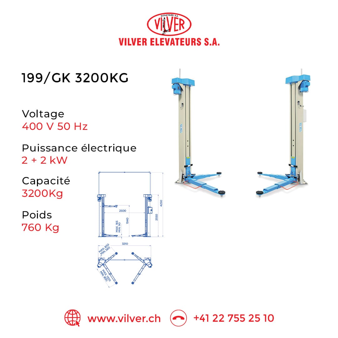 Post for the 199/GK 3200 kg lift