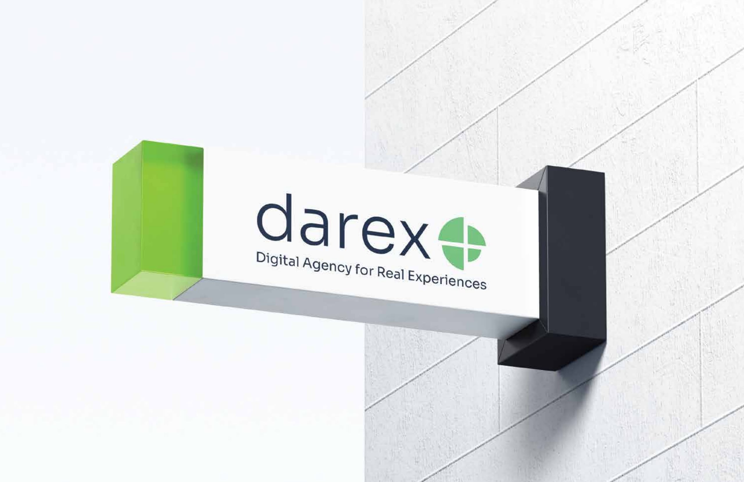 Three-dimensional darex sign on an exterior wall